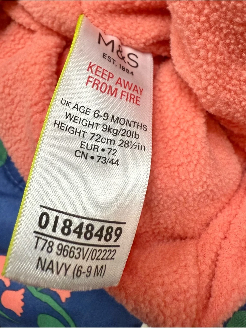 Size 6-9 month snow suit